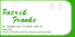 patrik franke business card